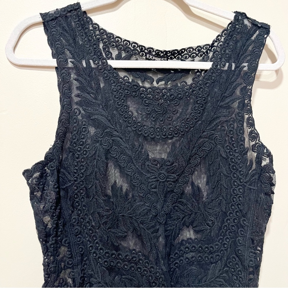 Express Black Lace Tank Top - Picture 2 of 4